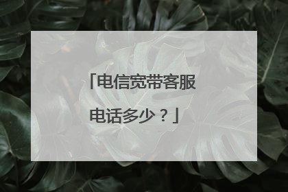 电信宽带客服电话多少？