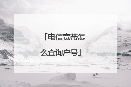 电信宽带怎么查询户号
