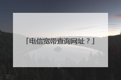 电信宽带查询网址？