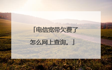 电信宽带欠费了怎么网上查询。