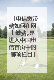电信宽带费如何在网上缴费,是进入中国电信首页中的哪项栏目