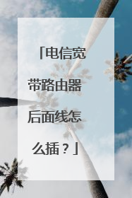 电信宽带路由器后面线怎么插？