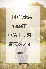 电信宽带100M在电脑上,网速怎么才8.4M