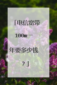 电信宽带100m一年要多少钱?