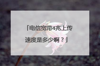 电信宽带4兆上传速度是多少啊？