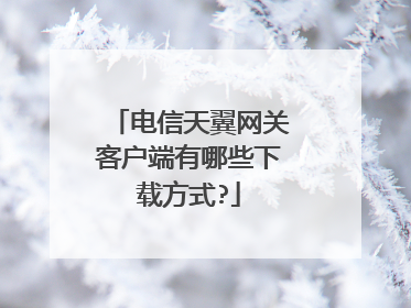 电信天翼网关客户端有哪些下载方式?