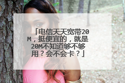 电信天天宽带20M，挺便宜的，就是20M不知道够不够用？会不会卡？