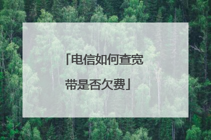 电信如何查宽带是否欠费