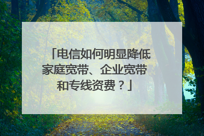 电信如何明显降低家庭宽带、企业宽带和专线资费?