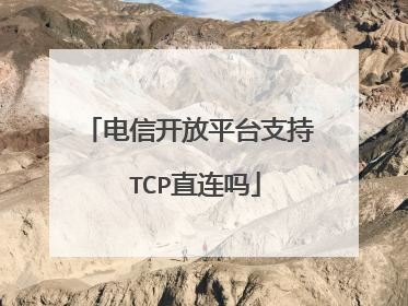电信开放平台支持 TCP直连吗