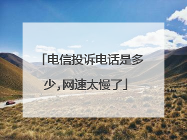 电信投诉电话是多少,网速太慢了