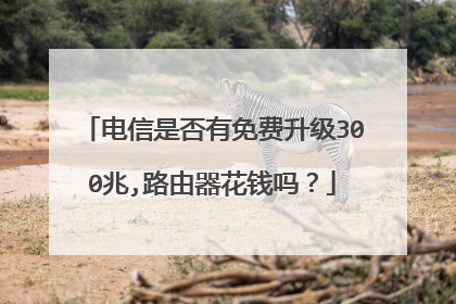 电信是否有免费升级300兆,路由器花钱吗?