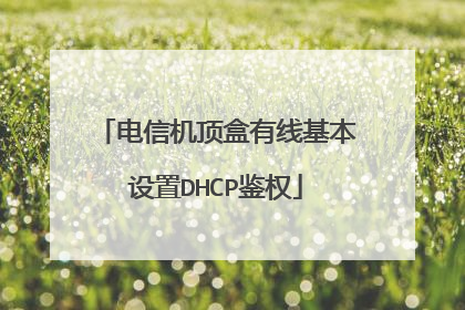 电信机顶盒有线基本设置DHCP鉴权