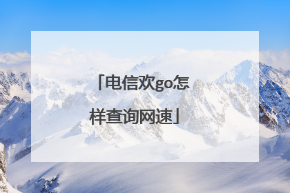 电信欢go怎样查询网速