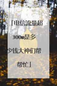 电信流量超300m是多少钱大神们帮帮忙