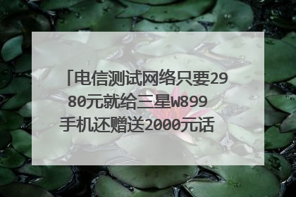 电信测试网络只要2980元就给三星W899手机还赠送2000元话费,应该是骗局吧?