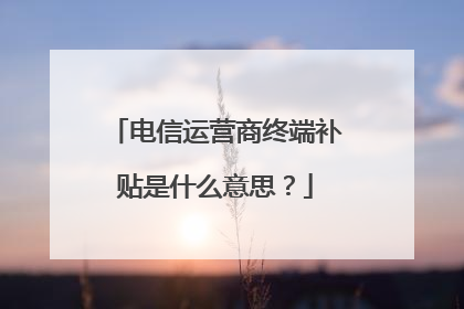 电信运营商终端补贴是什么意思？