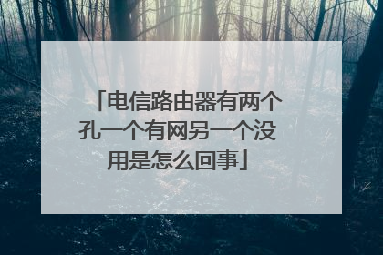电信路由器有两个孔一个有网另一个没用是怎么回事