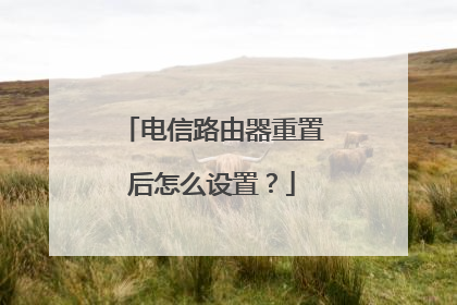 电信路由器重置后怎么设置?