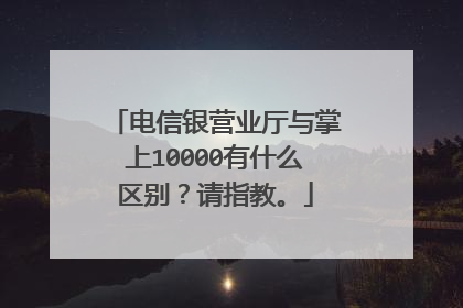 电信银营业厅与掌上10000有什么区别?请指教。