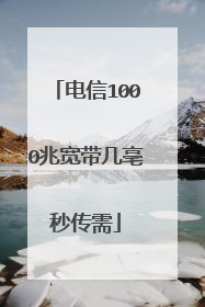 电信1000兆宽带几亳秒传需