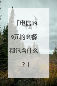 电信199元的套餐都包含什么?