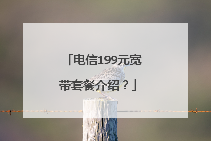电信199元宽带套餐介绍?