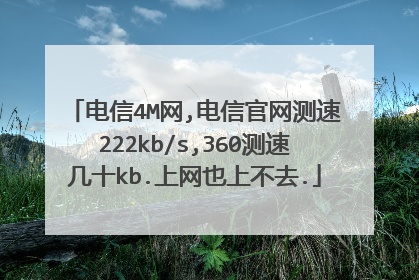 电信4M网,电信官网测速222kb/s,360测速几十kb.上网也上不去.