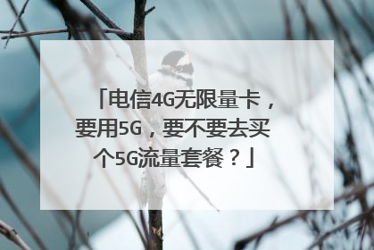 电信4G无限量卡，要用5G，要不要去买个5G流量套餐？