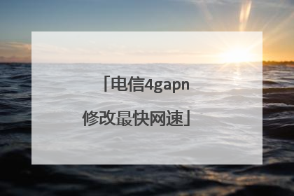 电信4gapn修改最快网速