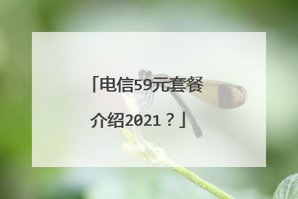 电信59元套餐介绍2021?