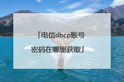 电信dhcp账号密码在哪里获取