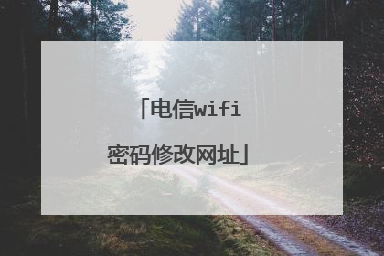 电信wifi密码修改网址