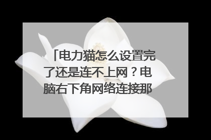 电力猫怎么设置完了还是连不上网？电脑右下角网络连接那边有个黄色三角里面有个感叹号？