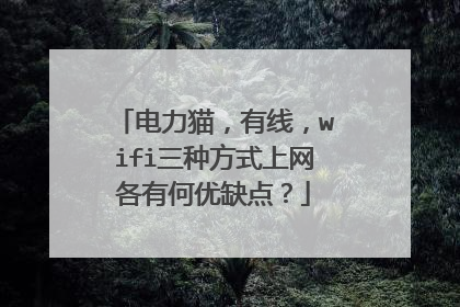 电力猫,有线,wifi三种方式上网各有何优缺点?