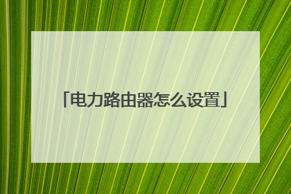 电力路由器怎么设置