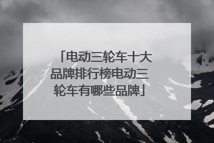 电动三轮车十大品牌排行榜电动三轮车有哪些品牌