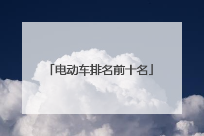 电动车排名前十名
