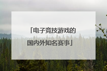 电子竞技游戏的国内外知名赛事