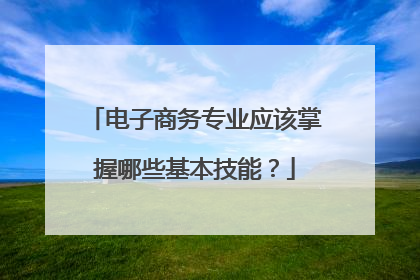 电子商务专业应该掌握哪些基本技能?