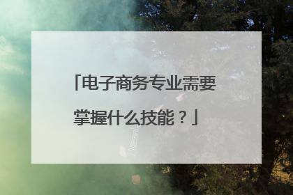 电子商务专业需要掌握什么技能？
