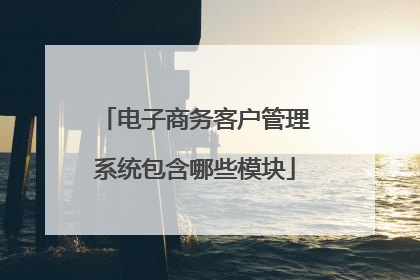 电子商务客户管理系统包含哪些模块