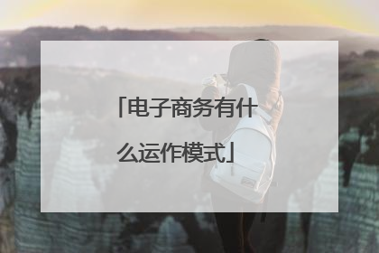 电子商务有什么运作模式
