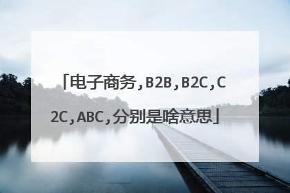 电子商务,B2B,B2C,C2C,ABC,分别是啥意思