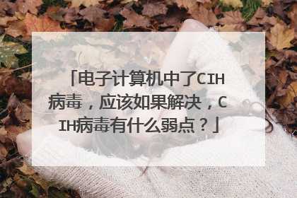 电子计算机中了CIH病毒,应该如果解决,CIH病毒有什么弱点?