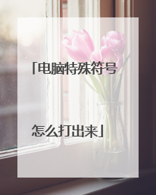 电脑特殊符号怎么打出来