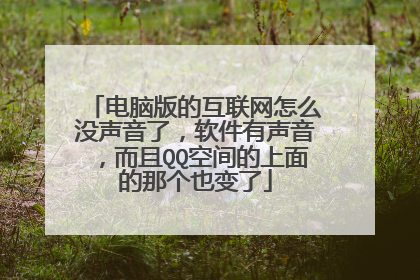 电脑版的互联网怎么没声音了,软件有声音,而且QQ空间的上面的那个也变了