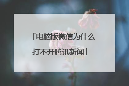 电脑版微信为什么打不开腾讯新闻