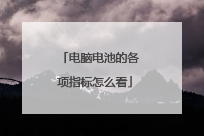 电脑电池的各项指标怎么看