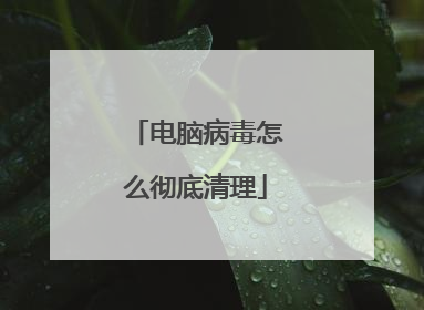 电脑病毒怎么彻底清理